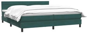 Box Spring κρεβάτι με στρώμα σκούρο πράσινο 180x220cm Βελούδινο - Πράσινο