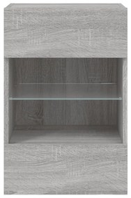 Έπιπλο Τοίχου Τηλεόρασης με LED Γκρι Sonoma 40x30x60,5 εκ. - Γκρι