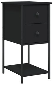 vidaXL Κομοδίνα 2 Τεμ. Μαύρο 32 x 42 x 70 εκ. από Επεξεργασμένο Ξύλο
