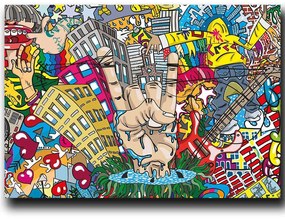 Πίνακας Καμβάς 649THL1152 100x70cm Multi Wallity Οριζόντιοι Ξύλο, Καμβάς