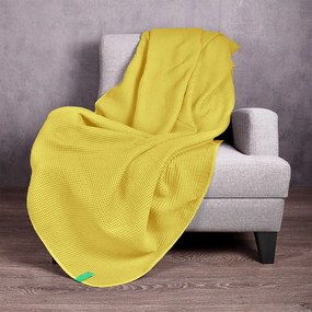 Κουβέρτα Καναπέ - Ριχτάρι Rainbow Yellow Benetton Πολυθρόνα 140x190cm 100% Βαμβάκι