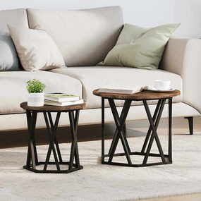 vidaXL Τραπεζάκι Πλευράς 2 pcs Καπνιστή δρυς 50 x 50 x 40 cm