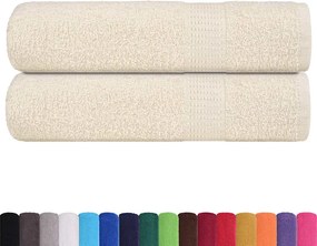 vidaXL Χειροπετσέτες FROGN 2 τεμ. Κρεμ 50x100 εκ. 360 γρ./τ.μ.