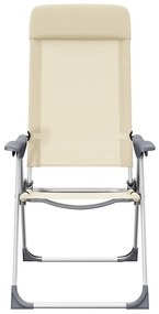 vidaXL Καρέκλες Camping Πτυσσόμενες 2 τεμ. Κρεμ από Αλουμίνιο