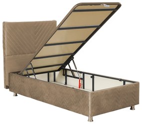 Κρεβάτι Rizko pakoworld μονό με αποθηκευτικό χώρο φυσικό 120x200εκ