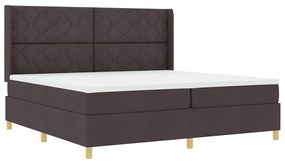 vidaXL Κρεβάτι με ελατήρια με στρώμα Καφέ 200 x 200 cm ύφασμα