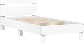 vidaXL Πλαίσιο Κρεβατιού με Κεφαλάρι Λευκό 100x200 εκ. Επεξ. Ξύλο