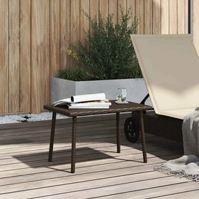 vidaXL Κήπος Τραπέζι καφέ ορθογώνιο καφέ 60x40x37 cm Poly Rattan