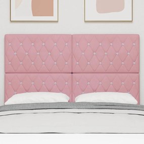 vidaXL Κεφαλάρι με κεφαλάρι Ροζ 144 cm Τεχνητό Δέρμα