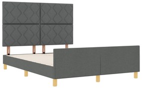 vidaXL Κρεβάτι Σκελετός Σκούρο Γκρι 140x200 εκ. Ύφασμα