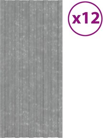 vidaXL Πάνελ οροφής 12 τεμ. Ασημί 100 x 45 cm Γαλβανισμένος χάλυβας