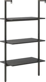 vidaXL Ραφιέρα Κεκλιμένη 3 Επιπέδων Μαύρη 64x35x120,5 εκ.
