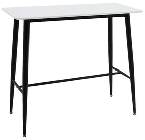 Tραπέζι μπαρ Harriet MDF λευκό-μαύρο 120x60x105εκ Υλικό: MDF - METAL 235-000010