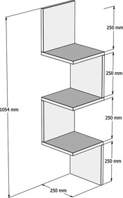 Ραφιέρα γωνιακή τοίχου Insta pakoworld λευκό 29x16x105,5εκ