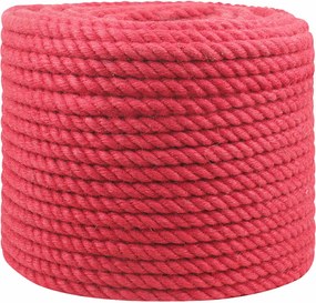 vidaXL Σχοινί Από Τζute 10 mm Κόκκινο 100% Τζούτα Tossa