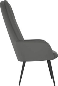 vidaXL Πολυθρόνα Relax Σκούρο Γκρι Βελούδινη