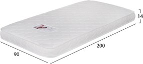 ΣΤΡΩΜΑ ΑΦΡΟΥ ΧΩΡΙΣ ΕΛΑΤΗΡΙΑ JORDY 90X200x15Y-- HM374.10  (ROLL PACKING) ΛΕΥΚΟ