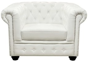 ΠΟΛΥΘΡΟΝΑ T.CHESTERFIELD HM3011.02 ΤΕΧΝΟΔΕΡΜΑ ΛΕΥΚΟ ΜΑΤ 110x90x73 εκ.