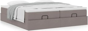 vidaXL Οθωμανικό κρεβάτι με στρώματα Taupe 200x200cm ύφασμα
