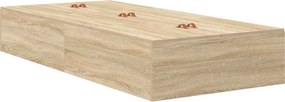 vidaXL Κρεβάτι με αποθηκευτικό χώρο Δρύς Sonoma 90 x 190 cm