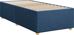 vidaXL Κρεβάτι box spring με στρώμα Μπλε 90 x 200 cm Ύφασμα