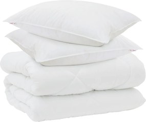 vidaXL Χειμερινό Παπλωματοθήκη με μαξιλάρι 3 pcs Λευκό Μικροΐνες