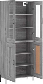 vidaXL Ντουλάπι Γκρι Sonoma 69,5 x 34 x 180 εκ. Επεξεργασμένο Ξύλο