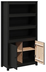 vidaXL Ντουλάπι Μαύρο 80x35x154 εκ. από Μασίφ Ξύλο Πεύκου