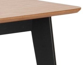 Τραπέζι Oakland 386, Μαύρο, Δρυς, 76x80x120cm, 21 kg, Ινοσανίδες μέσης πυκνότητας, Φυσικό ξύλο καπλαμά, Ξύλο, Ξύλο: Καουτσούκ | Epipla1.gr