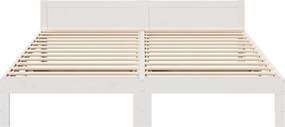 vidaXL Σκελετός Κρεβ. Χωρίς Στρώμα Λευκό 160x200 εκ Μασίφ Πεύκο