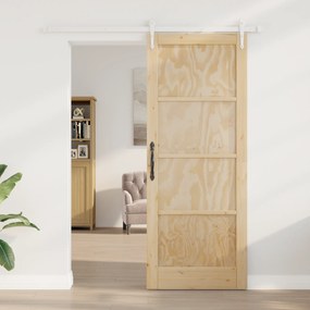 vidaXL Συρόμενη Πόρτα με Σετ Υλικών 83x211 εκ. Μασίφ Ξύλο Πεύκου