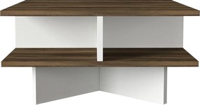 Τραπέζι Σαλονιού - Hamton - Χρώμα Καρυδί &amp; Λευκό - 60x32x60εκ