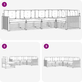 vidaXL Σειρά Καναπέ Εξωτερικού 5 pcs Άσπρο και Ανθρακί