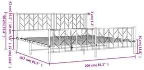 ΠΛΑΙΣΙΟ ΚΡΕΒΑΤΙΟΥ ΜΕ ΚΕΦΑΛΑΡΙ&amp;ΠΟΔΑΡΙΚΟ ΜΑΥΡΟ 200X200ΕΚ. ΜΕΤΑΛΛΟ 374462