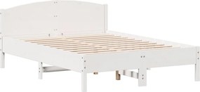 vidaXL Σκελετός Κρεβ. Χωρίς Στρώμα Λευκό 135x190 εκ Μασίφ Πεύκο