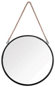 Καθρέπτης Τοίχου Στρογγυλός Nina 1490102 Φ40cm Black Mirrors &amp; More Μέταλλο