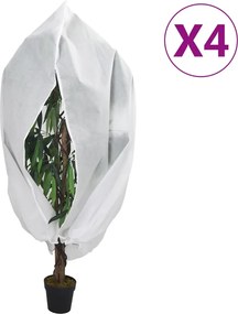 vidaXL Καλύμματα Φυτών Αντιπαγετικά Φερμουάρ 4τεμ. 70 γρ/μ² 1x1,55μ.