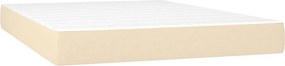 vidaXL Κρεβάτι Boxspring με Στρώμα &amp; LED Κρεμ 140x200 εκ. Υφασμάτινο