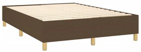 vidaXL Κρεβάτι Boxspring με Στρώμα &amp; LED Σκ.Καφέ 140x200 εκ Υφασμάτινο