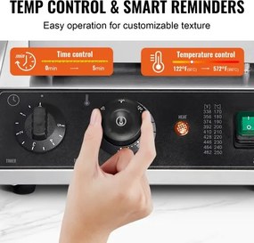 VEVOR 2PCS Commercial Waffle Maker Rectangle Waffle Baker Machine 2000W