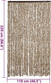 vidaXL Σήτα Εντόμων Μπεζ/ Καφέ 118x220 εκ. από Σενίλ