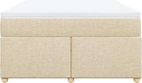 vidaXL Κρεβάτι Boxspring με Στρώμα Κρεμ 140x200 εκ. Υφασμάτινο