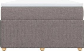 vidaXL Κρεβάτι Boxspring με Στρώμα Taupe 120x190 εκ. Υφασμάτινο