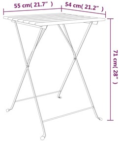 ΤΡΑΠΕΖΙ BISTRO ΠΤΥΣΣΟΜ. 55X54X71 ΕΚ ΜΑΣΙΦ ΞΥΛΟ ΑΚΑΚΙΑΣ &amp; ΑΤΣΑΛΙ 319973