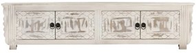 vidaXL Έπιπλο Τηλεόρασης Λευκό 140 x 30 x 35 εκ. από Μασίφ Ξύλο Μάνγκο