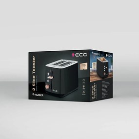 Φρυγανιέρα 2 Θέσεων Ανοξείδωτη Μαύρη ST2768 ECG