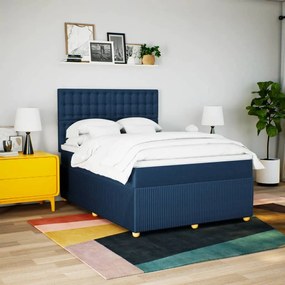 ΚΡΕΒΑΤΙ BOXSPRING ΜΕ ΣΤΡΩΜΑ ΜΠΛΕ 160X200 ΕΚ. ΥΦΑΣΜΑΤΙΝΟ 3294427