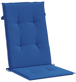 Μαξιλάρια Καρέκλας Κήπου με Πλάτη 2 τεμ. Μπλε Ρουά 120x50x3 εκ. - Μπλε