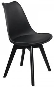 MARTIN Καρέκλα Ξύλο Μαύρο, PP Μαύρο Μονταρισμένη Ταπετσαρία ΕΜ136,240
