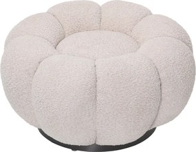 Σκαμπό Nester pakoworld μπουκλέ ύφασμα σε μπεζ απόχρωση Φ60x31εκ